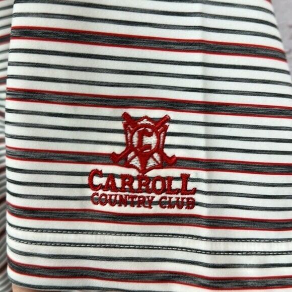 FJ Foot Joy Polo Shirt Mens Large Striped Embroidered Logo Stretch Golf Casual - Picture 3 of 11